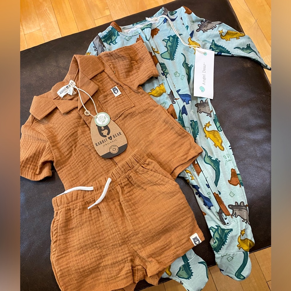 Angel dear and organic baby boy set